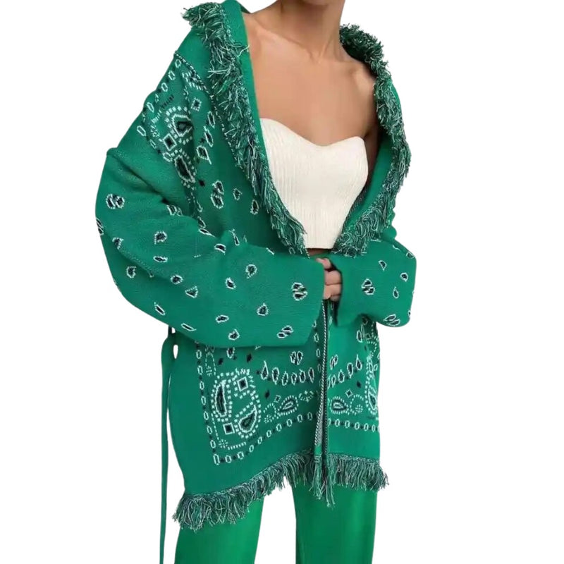 CARDIGAN BANDANA GREEN